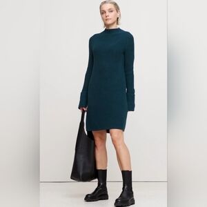 Banana Republic NWT Heavy Wool Knit Sweater Dress Teal Blue MEDIUM